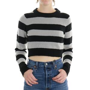 MAGLIA CROP STRIPED NERO